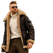 2025 Autumn and Winter New Leather and Fur Men's Jacket Amazon Mid-Length Foreign Trade Wholesale EBay Thickened Jacket