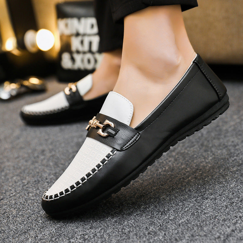 Autumn Doudou Shoes Men's Korean Edition Trendy Small Leather Shoes Versatile Soft Sole Personality Driving Lazy Casual Shoes Men's Wholesale