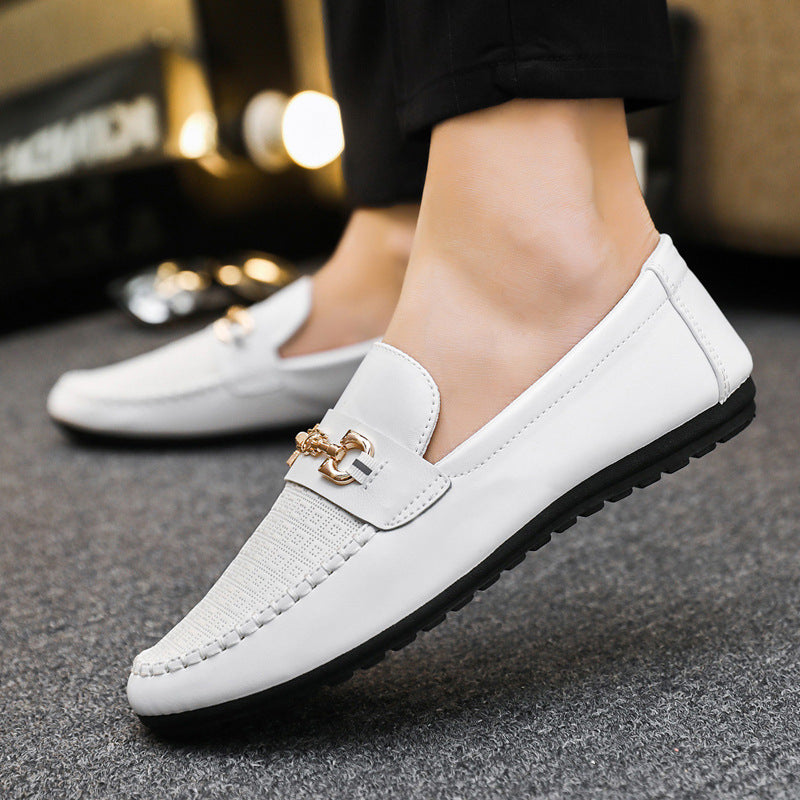 Autumn Doudou Shoes Men's Korean Edition Trendy Small Leather Shoes Versatile Soft Sole Personality Driving Lazy Casual Shoes Men's Wholesale