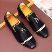 Slip-on British style business casual leather shoes, large size men's summer breathable 2024 new trendy men's beanie shoes