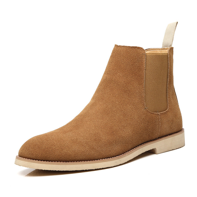Chelsea Boots Men's  Supply Genuine Leather Fall Winter Men Boots British Martin Boots Men (Yellow)