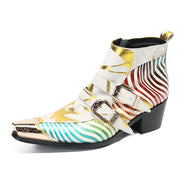 Retro handmade shoes, patent leather Chelsea boots, men's shoes, cowhide British high-top shoes, men's business leather boots, short boots, trendy boots