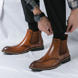 Men's High-Top Chelsea Boots - Leather
