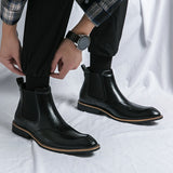 Men's High-Top Chelsea Boots - Leather
