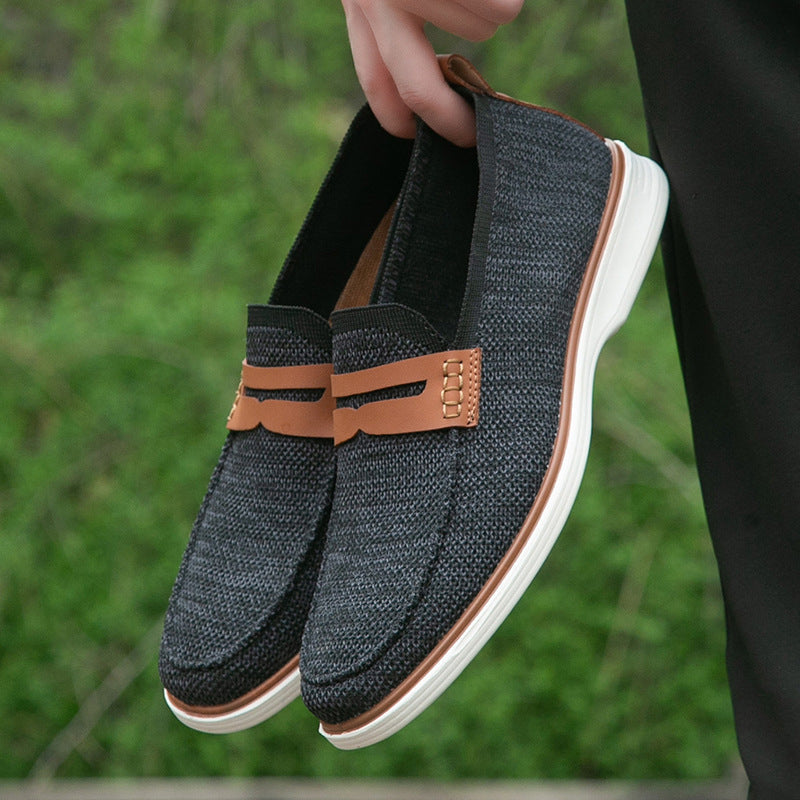 Men's Leather Loafers - Comfortable Non-Slip Business Shoes