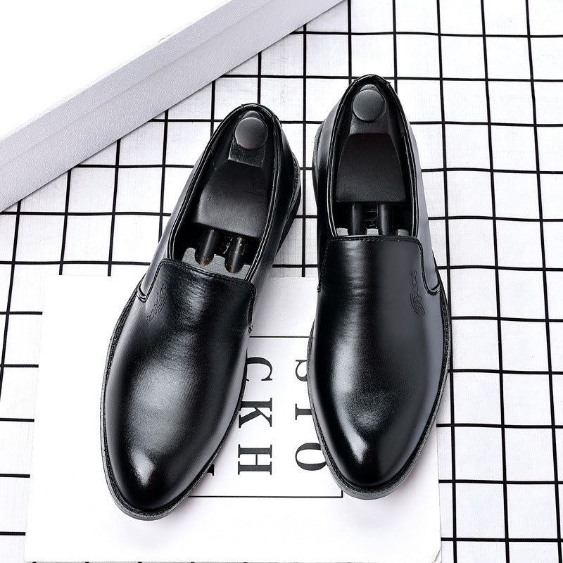 Men's Pointed Leather Dress Shoes - Height Increasing