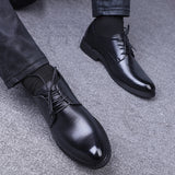Men's Formal Leather Shoes with Hidden Height Increase