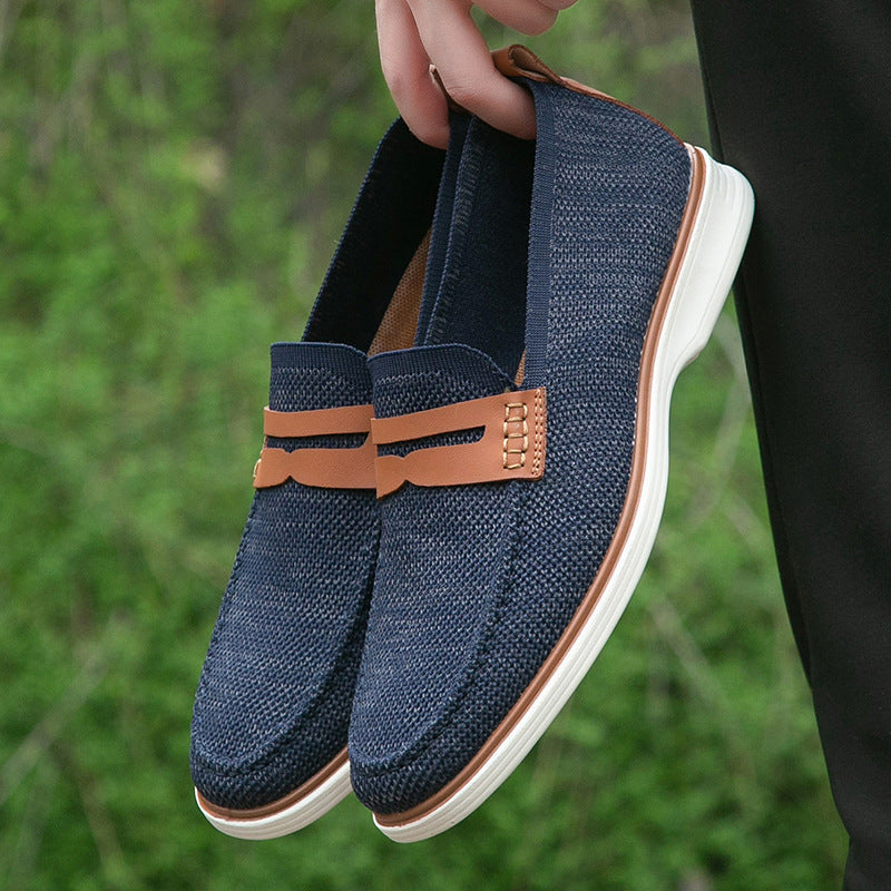 Men's Leather Loafers - Comfortable Non-Slip Business Shoes