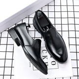 Men's Pointed Leather Dress Shoes - Height Increasing