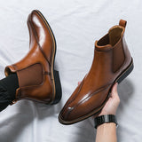 Men's High-Top Chelsea Boots - Leather