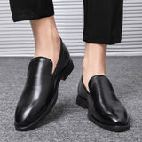 Men's Leather Business Loafers - British Style
