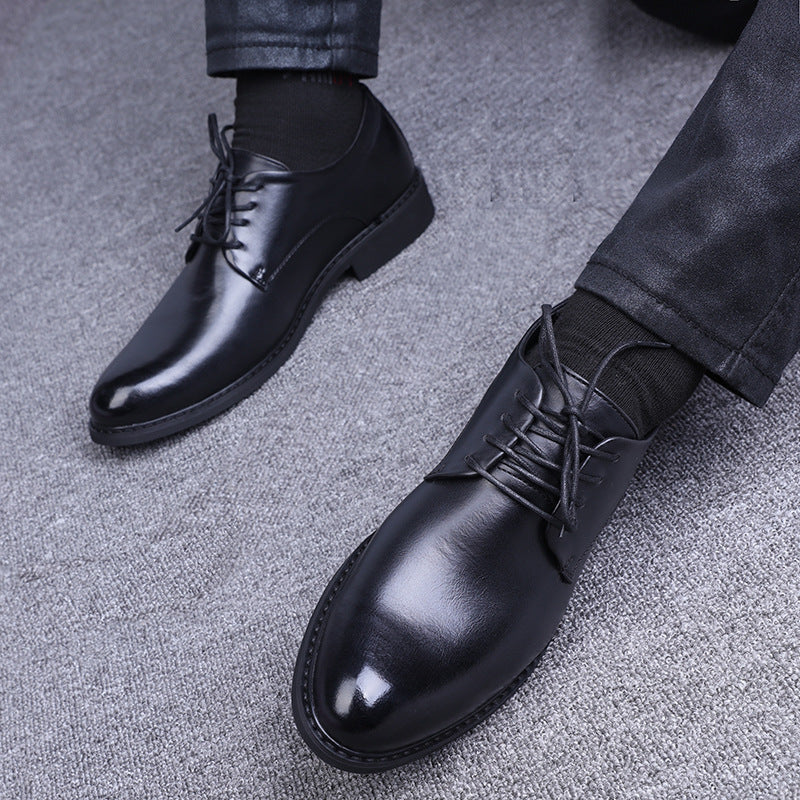 Men's Formal Leather Shoes with Hidden Height Increase