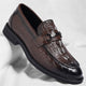 Cross-border 2025 autumn new collection: premium crocodile-embossed, british-style slip-on leather d