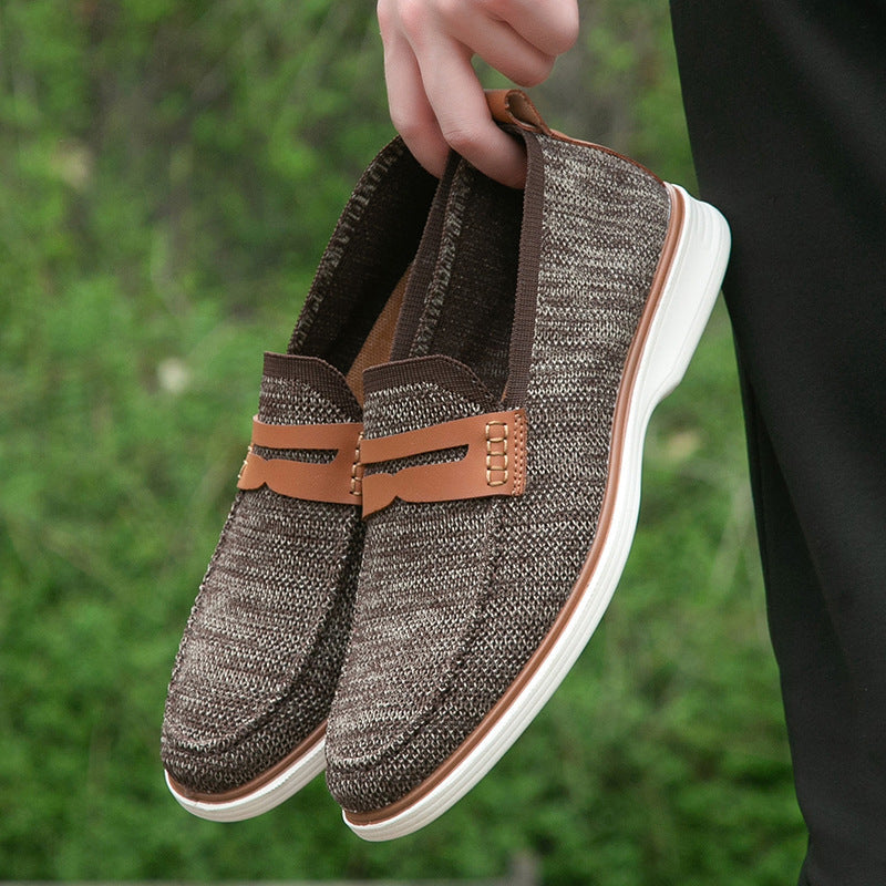 Men's Leather Loafers - Comfortable Non-Slip Business Shoes