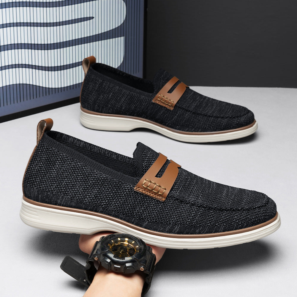 Men's Leather Loafers - Comfortable Non-Slip Business Shoes