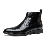 Men's Retro High-Top Chelsea Boots - Leather
