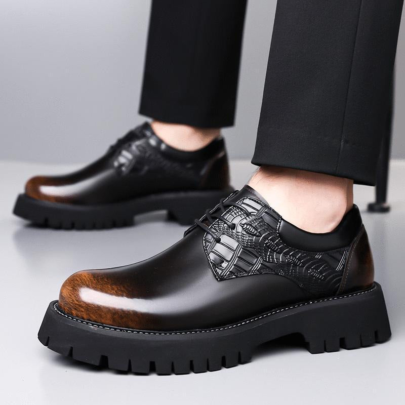 autumn new thick sole men's business formal leather shoes fashion nightclub casual