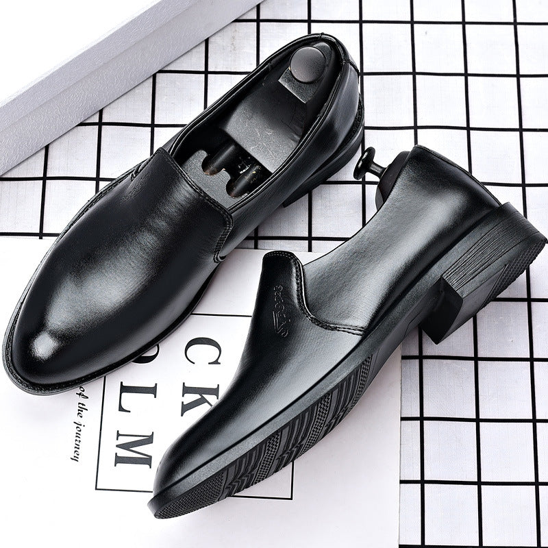 Men's Pointed Leather Dress Shoes - Height Increasing