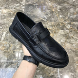 Men's Black Cowhide Casual Loafers