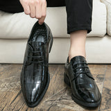 Men's Pointed Leather Shoes - Sizes 38-48, Business Dress