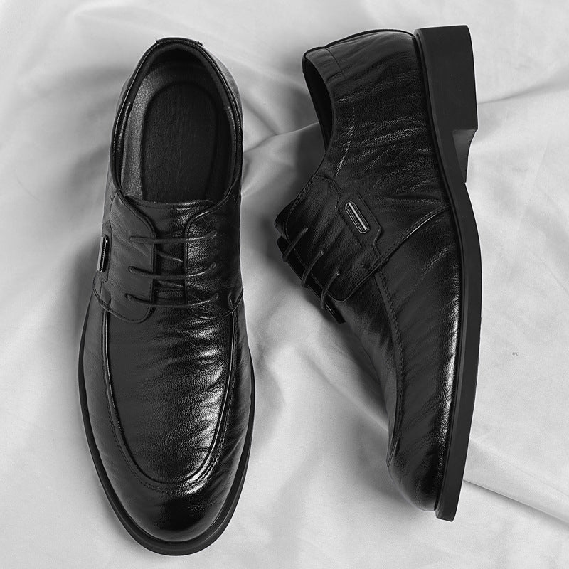 Cross-border plus size men's shoes business formal leather shoes men's casual hand-grabbed pattern