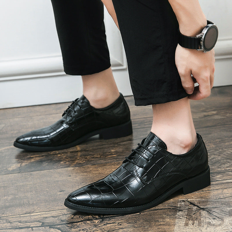 Men's Pointed Leather Shoes - Sizes 38-48, Business Dress