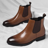 Men's Retro Chelsea Boots - Velvet Leather Martin Boots