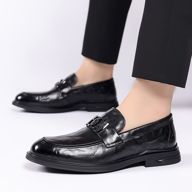 2026 autumn breathable casual leather shoes men's formal business loafers new trendy moccasins