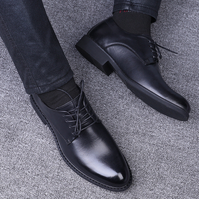 Men's Formal Leather Shoes with Hidden Height Increase