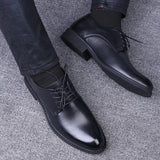 Men's Formal Leather Shoes with Hidden Height Increase
