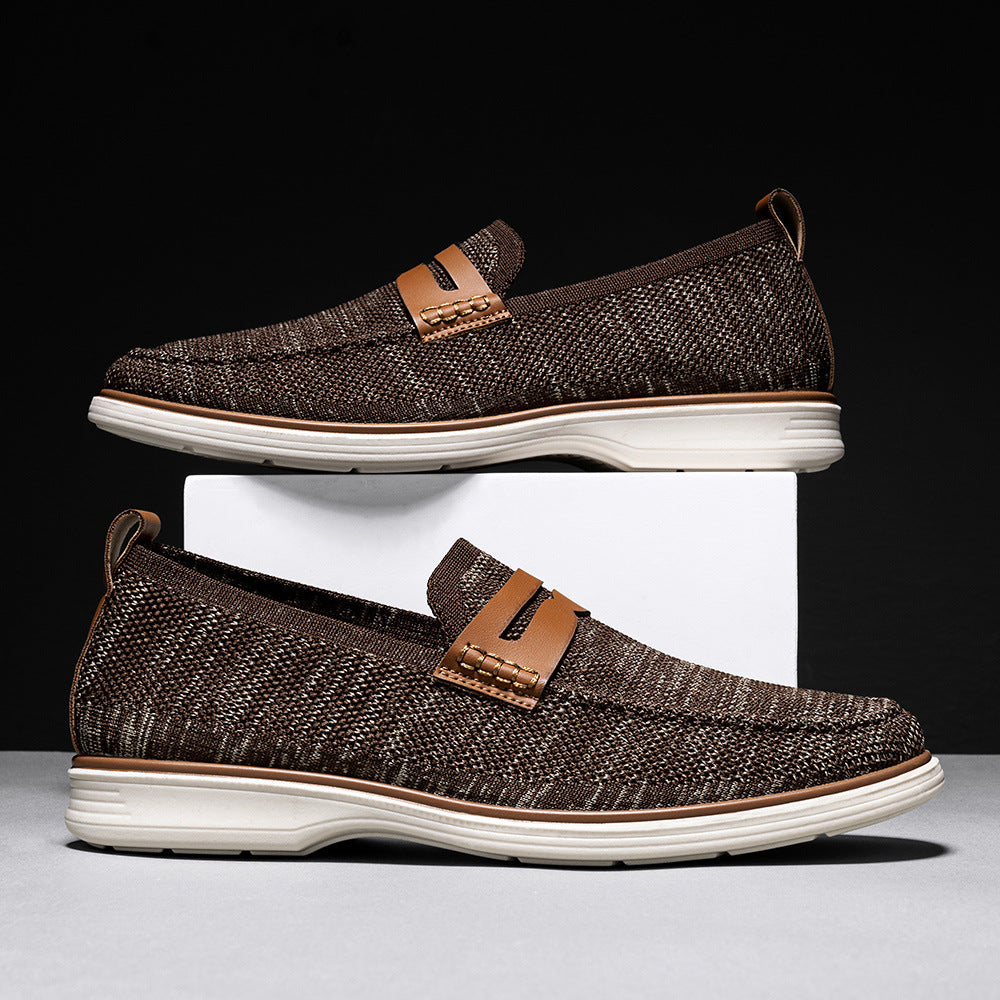 Men's Leather Loafers - Comfortable Non-Slip Business Shoes