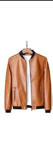 New Leather Men's Casual Jacket Korean Style Trendy Slim Handsome Youth Spring and Autumn Motorcycle Jacket
