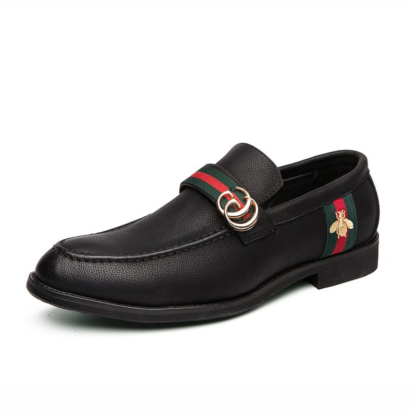 Korean style trendy slip-on daily casual men's shoes soft bottom breathable all-match hidden height pointed leather shoes men's peas shoes