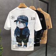 Cartoon pattern printed short-sleeved T-shirt boys' fashion trend brand trend summer new urban style body shirt trend