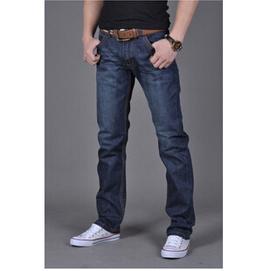 Cross-border Trade Autumn and Winter Men's Jeans Korean Style Youth Slim-fit Stretch plus size Washed Straight Denim Long Pants