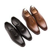 Grand size Men's Retro small leather shoes Korean hair stylist square head men's shoes groom dress wedding shoes