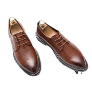 men's leather shoes soft leather British style youth business dress Joker retro casual men's shoes tide