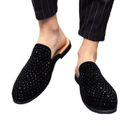 large yard half slippers men's net red water drill breathable lazy casual one foot bag head no heel bean shoes male