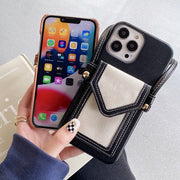 New Apple 12 Series Retro Messenger Card Bag Mobile Phone Case Half Pack Anti-drop Mobile Phone Protection
