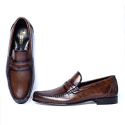 Men's Leather brown loafer -tnv collection