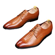 Leather men's pattern casual shoes